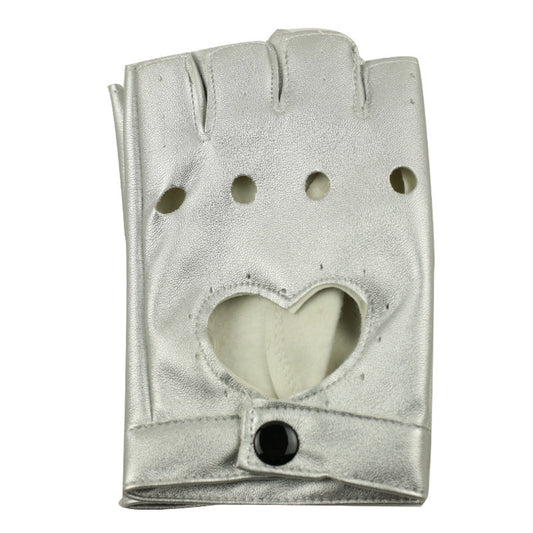 Damen Halb Finger Handschuhe PU-Lederhandschuhe