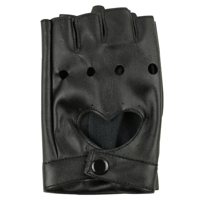 Damen Halb Finger Handschuhe PU-Lederhandschuhe