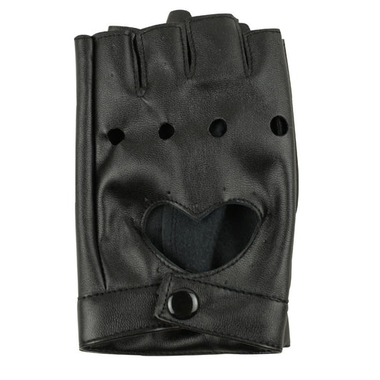 Damen Halb Finger Handschuhe PU-Lederhandschuhe