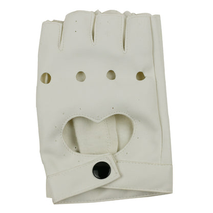 Damen Halb Finger Handschuhe PU-Lederhandschuhe