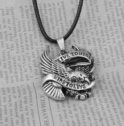 BEIER Live To Ride - Ride To Live Anhänger mit Lederkette