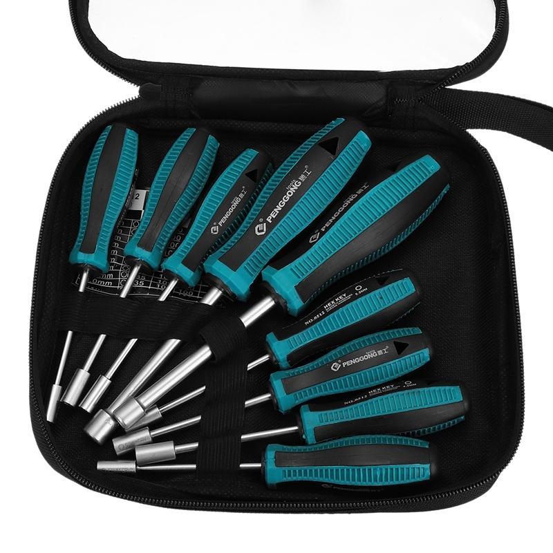 Steckschlüssel-Set 9teilig 3-8mm mit Tasche