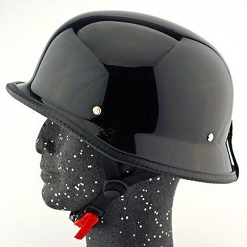 Motorradhelm in Stahlhelmoptik Schwarz