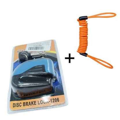 Bremsscheibenschloss mit Alarm für Motorrad, Roller, Scooter, Fahrrad