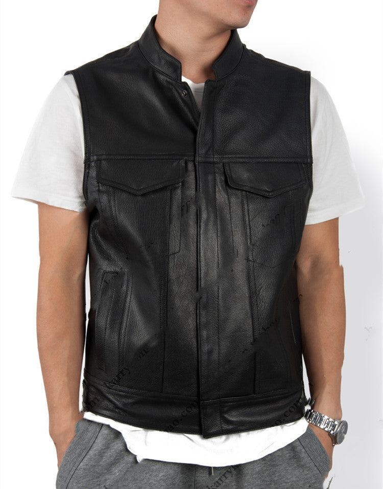 Herren Kunstlederweste