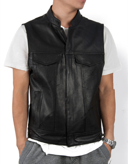 Herren Kunstlederweste