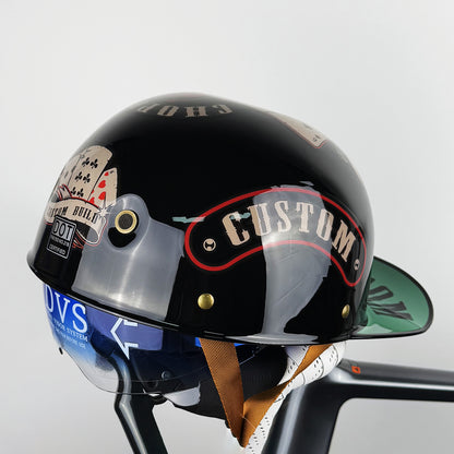 Motorradhelm im Basecap Style mit blau getöntem Visier