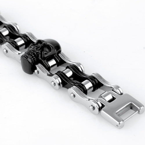 Edelstahlarmband mit Totenkopf