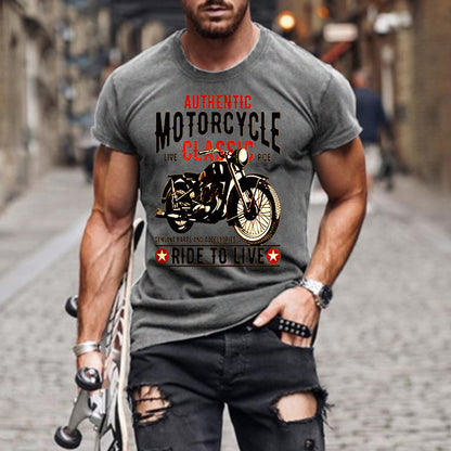 T-Shirt mit coolem Motorradaufdruck