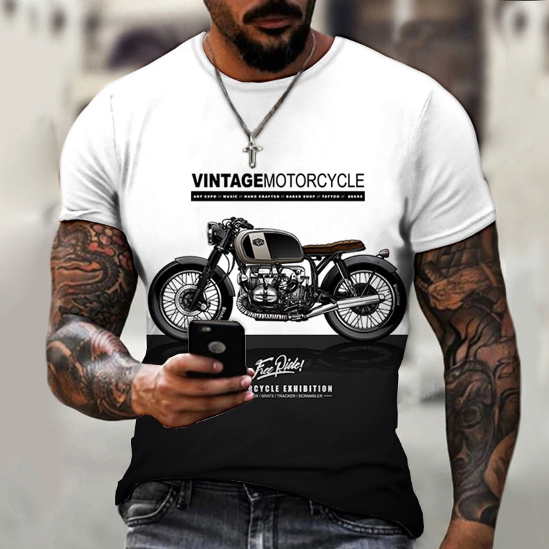 T-shirt mit Cafe Racer Aufdruck