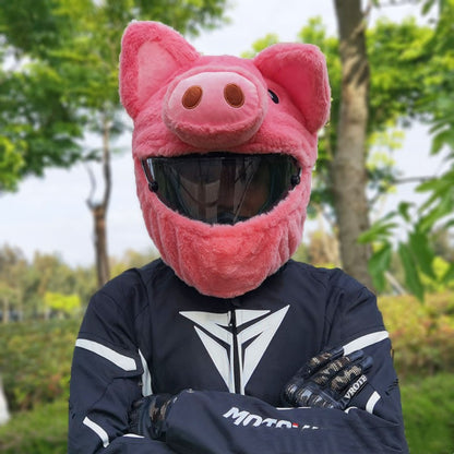 Plüsch Helmüberzug Rosa Schweinchen