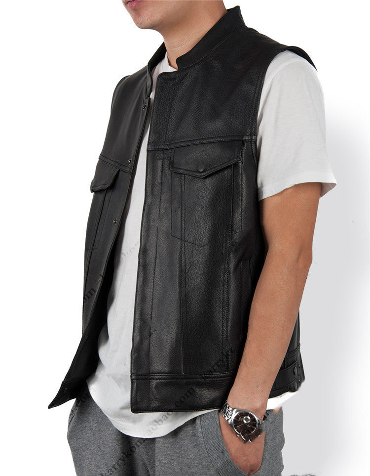 Herren Kunstlederweste