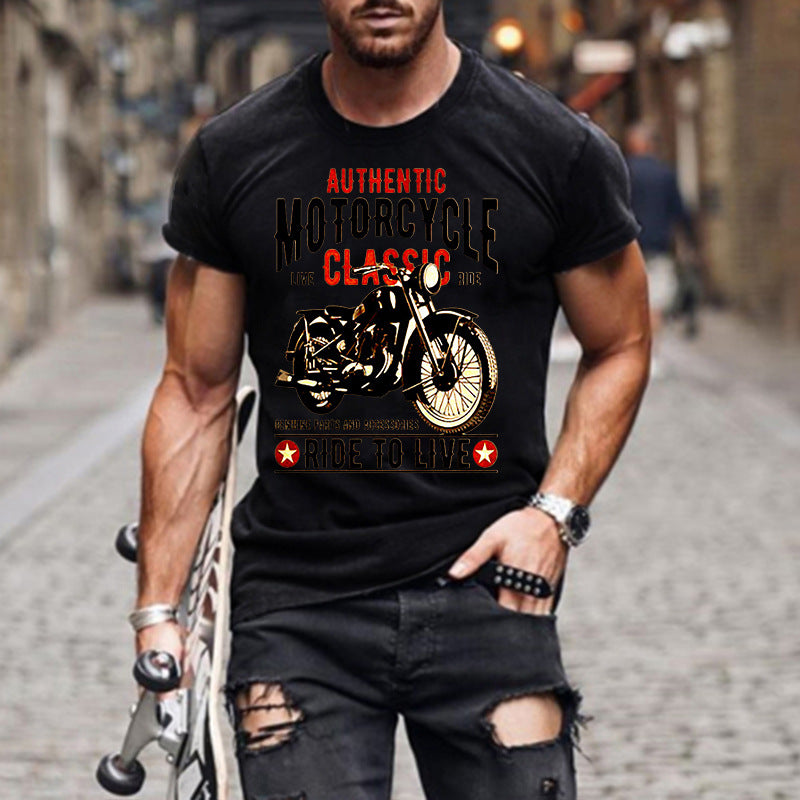 T-Shirt mit coolem Motorradaufdruck